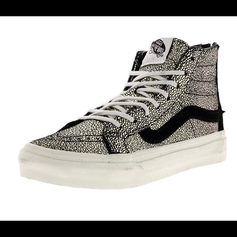 Vans Sk8-Hi Slim Zip Silver & Black - RARE!!